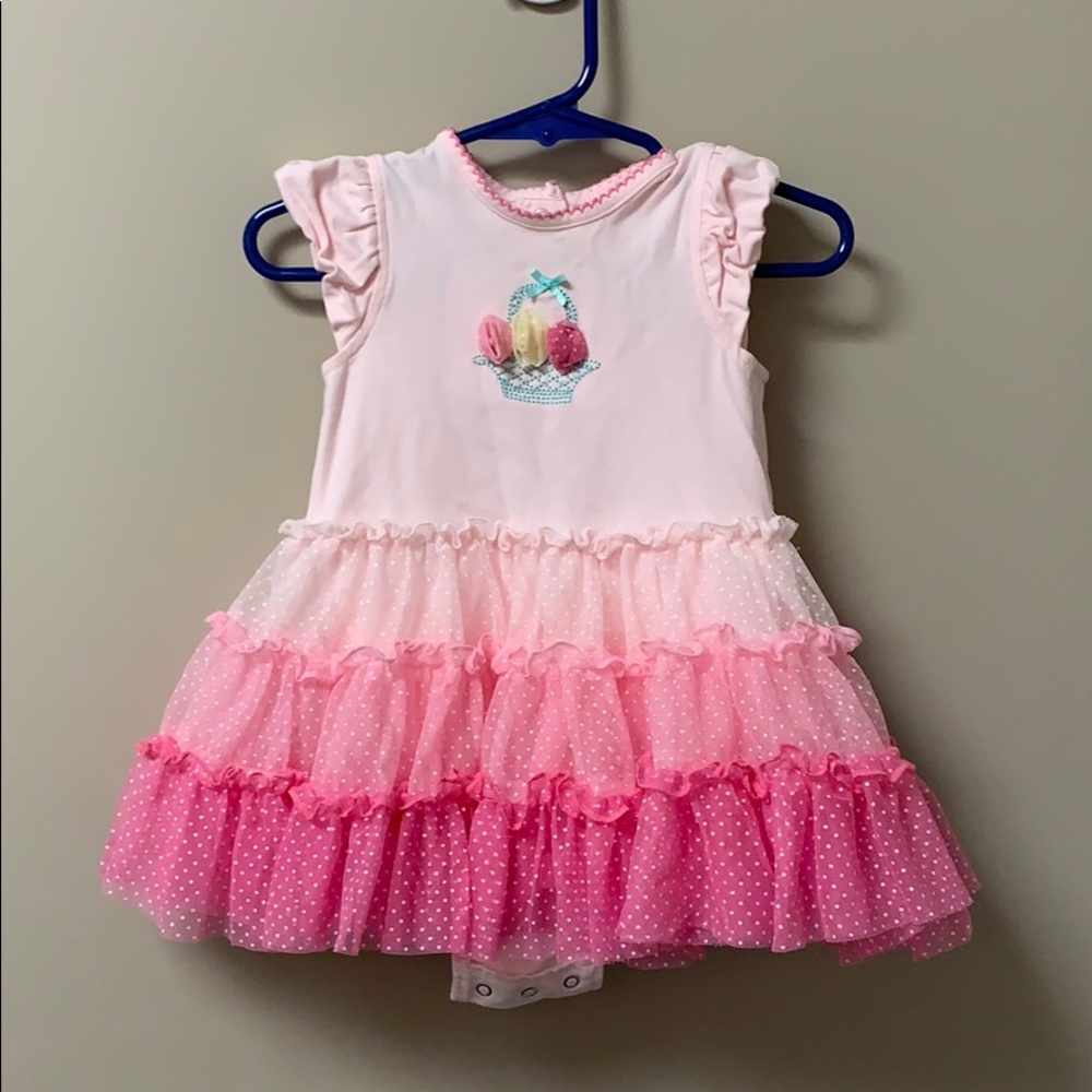 9 month pink ruffle easter dress little me